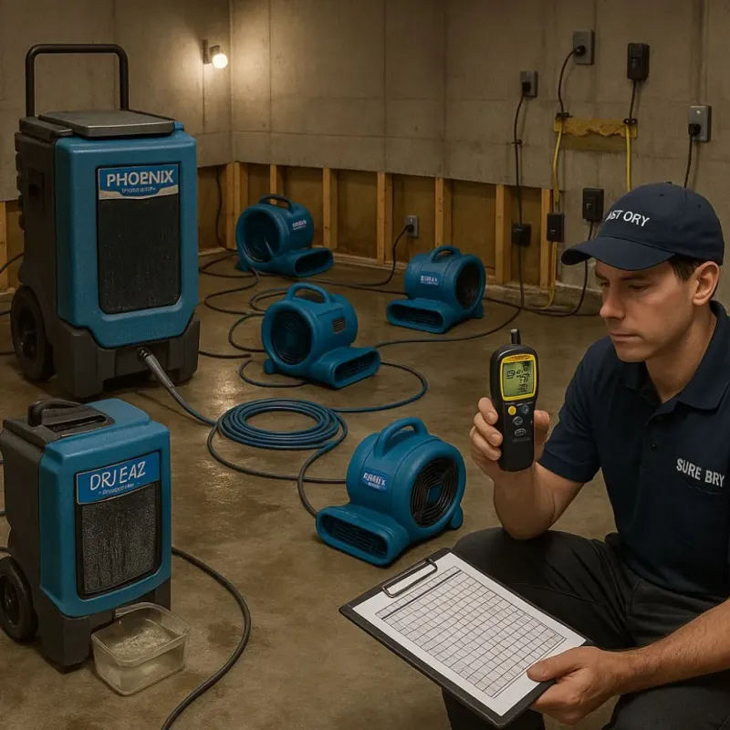 Structural Drying and Dehumidification process in Philo, IL
